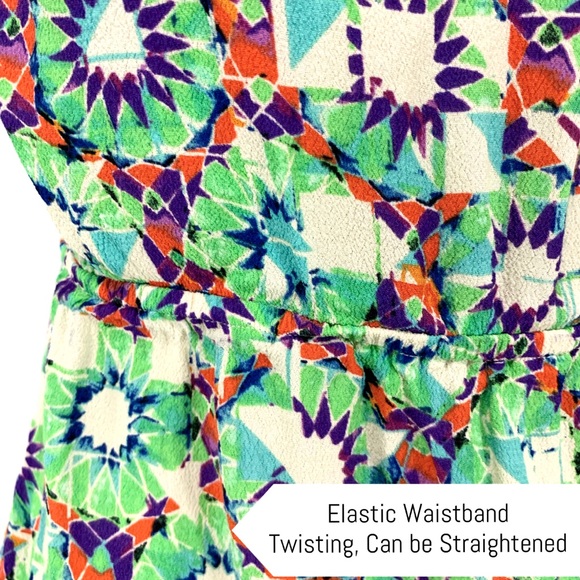 CAbi- Green Kaleidoscope Top Size XS #316 - Picture 5 of 6